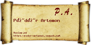 Pödör Artemon névjegykártya